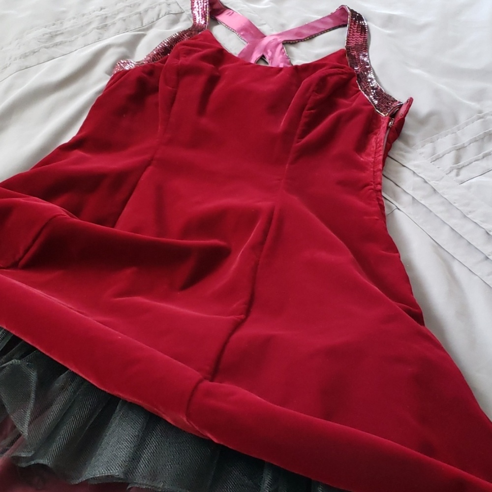 ๐HP๐Vintage 90's De-Laru Maroon Velvet dress - Picture 4 of 11